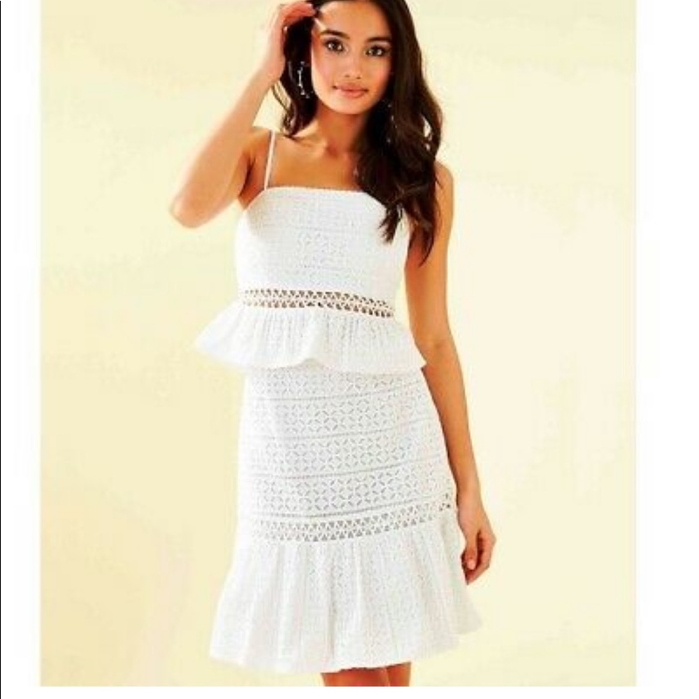 White eyelet Lilly Pulitzer two piece set